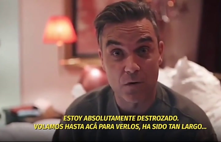 Robbie Williams le pidió disculpas a sus fans argentinos tras la cancelación de su show - Fuente: Yo