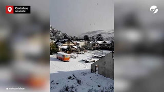 Llegó la nieve a la Patagonia: así está la ciudad de Caviahue en Neuquén