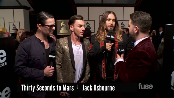 Jared Leto & 30 Seconds to Mars on Leto's Movie Awards at GRAMMY Red Carpet