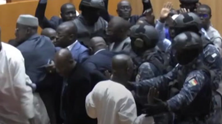 Police remove opposition members from Senegal parliament