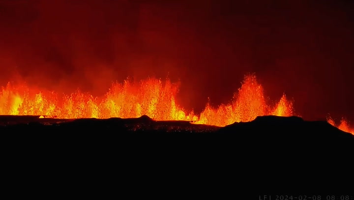 Iceland volcano spews lava as it erupts for third time in two months