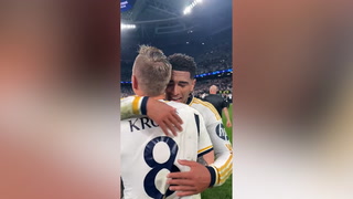 Bellingham embraces teammates after reaching Champions League final