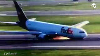 Susto en el aeropuerto de Estambul: un avión de carga rompió el tren de aterrizaje y tuvo que detenerse de manera forzosa