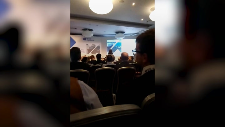 Climate activists storm energy conference in protest over Rosebank oil field approval