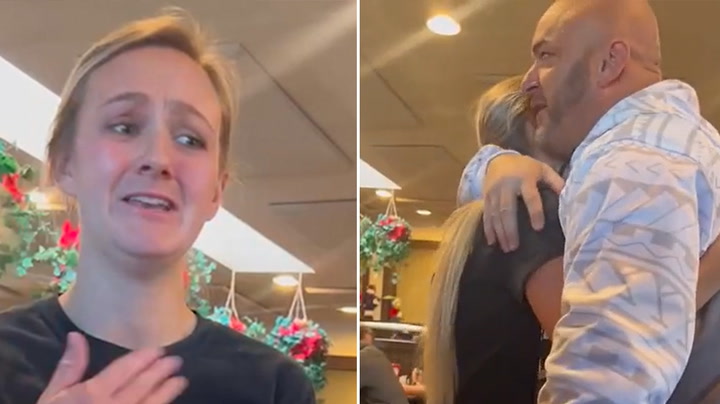 Pregnant waitress breaks down as diners hand her $1,300 tip