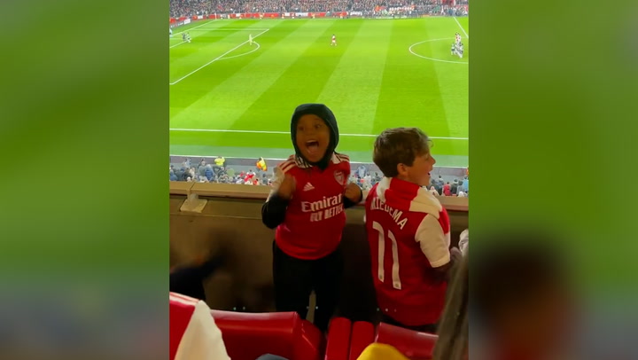 Kim Kardashian attends Arsenal game in London with son Saint