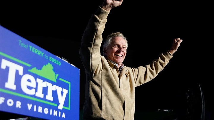 Watch live as Democrat Terry McAuliffe holds election night party in Virginia governor race