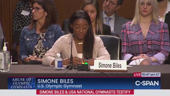 Simone Biles give emotional testimony during Lary Nasser hearing