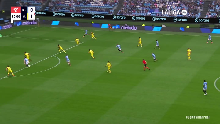 Gol de Iago Aspas (p.) (1-1) en el Celta de Vigo 3-2 Villarreal