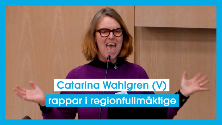 Catarina Wahlgren (V) rappar i kommunfullmäktige