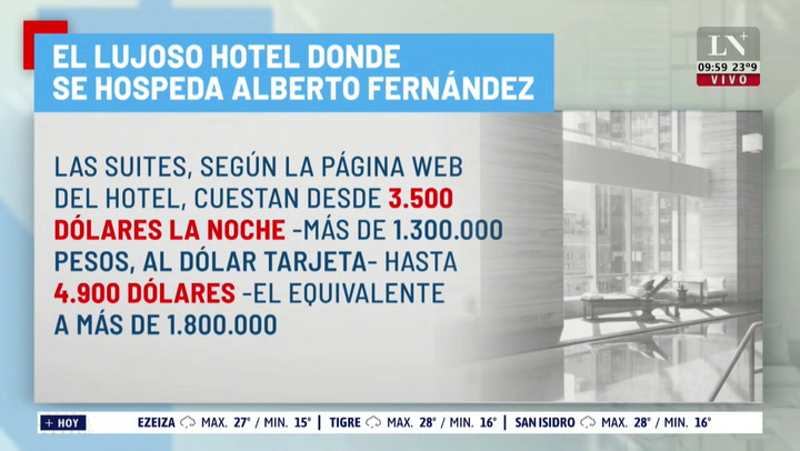 Novaresio y Majul averiguaron los precios del hotel de EE. UU. donde se hospeda Alberto Fernández y se llevaron una sorpresa