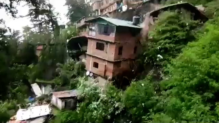 India: Houses collapse and trees fall in Himachal landslide disaster