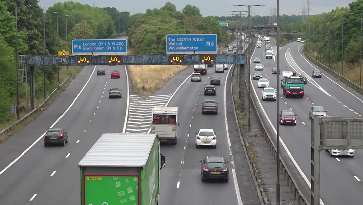 Traffic moves slowly on M5 as summer holidays begin