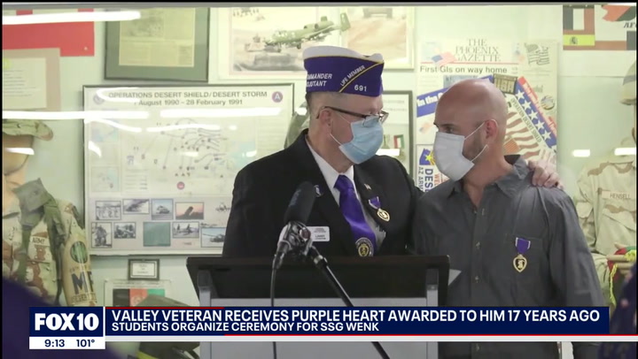 Purple Heart medal presented to veteran who was supposed to receive it