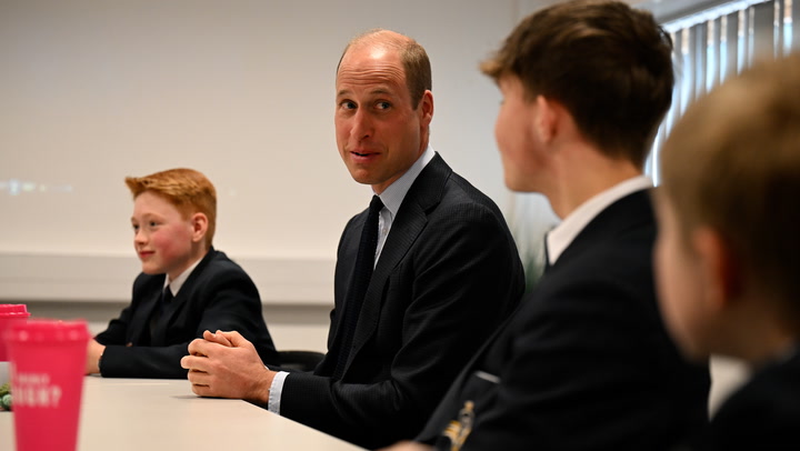240425 Prince William Shares Charlotte's Favourite Joke During Surprise School Visit