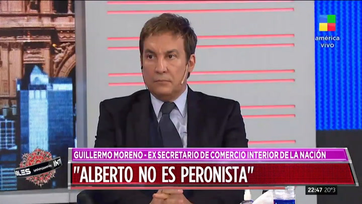 Guillermo Moreno: 'Si Alberto Fernández no cambia, fracasa rotundamente' - Fuente: América TV