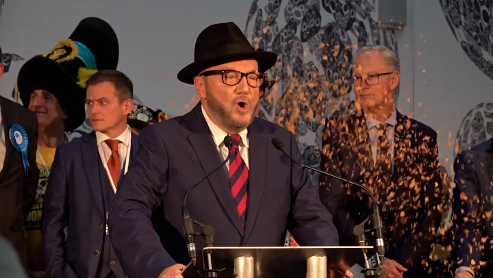 Climate protestors disrupt George Galloway by-election victory speech