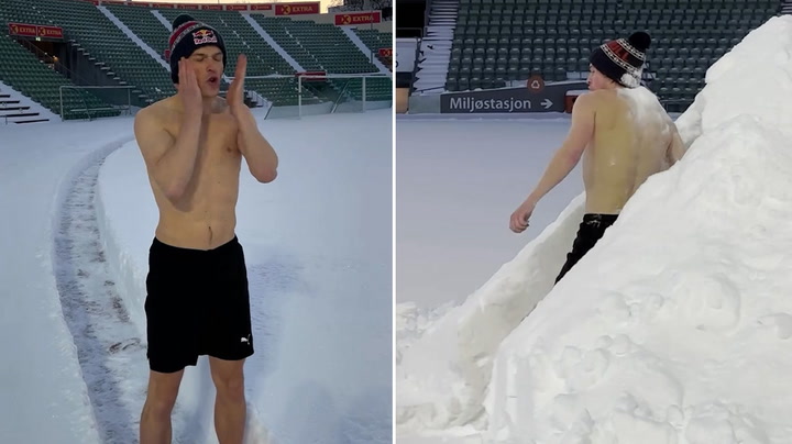 Olympic sprinter Karsten Warholm's brutal training session in snow