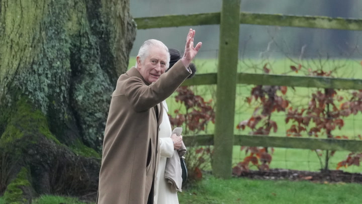 King Charles waves to well-wishers in first public outing since cancer diagnosis