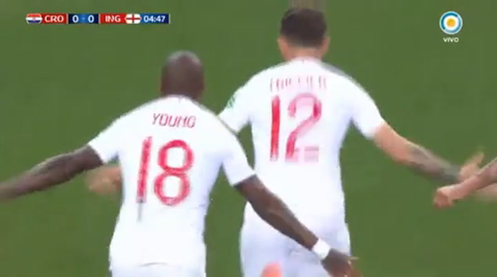 El gol de Trippier ante Croacia a 4 minutos del Primer Tiempo – Fuente: Tv Pública