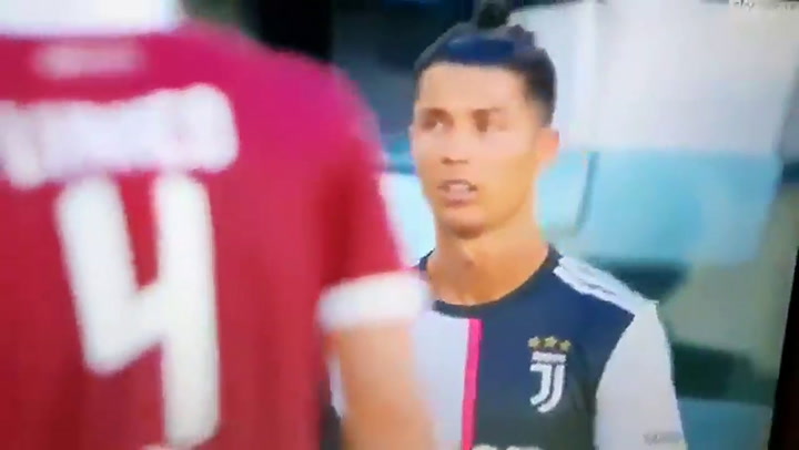 Cristiano Ronaldo hizo gestos polémicos a Sarri - Fuente: Twitter