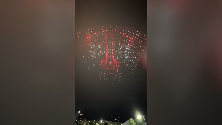 F1 cars appear in sky as drone show lights up Las Vegas ahead of Grand Prix