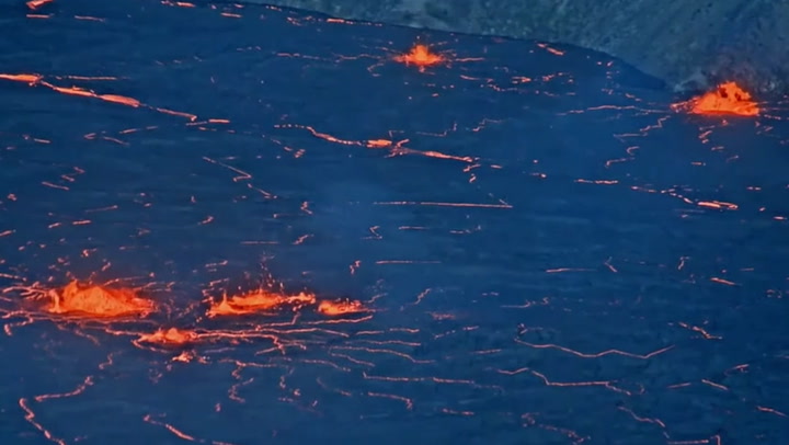 Lava spouts from Hawaii's Kilauea volcano during eruption