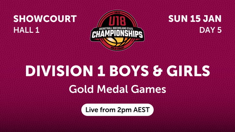 15 January - BQLD U18 State Championships - Day 5 - Show Court - Girls & Boys DIV 1 Gold Medal Games