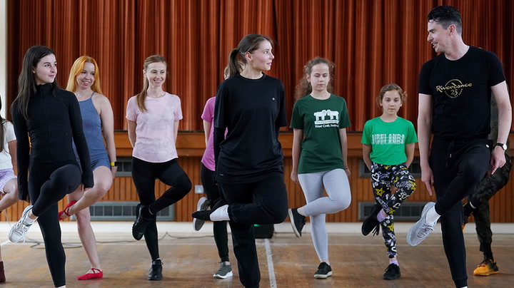 Riverdance stars surprise class of budding Irish dancers from Ukraine