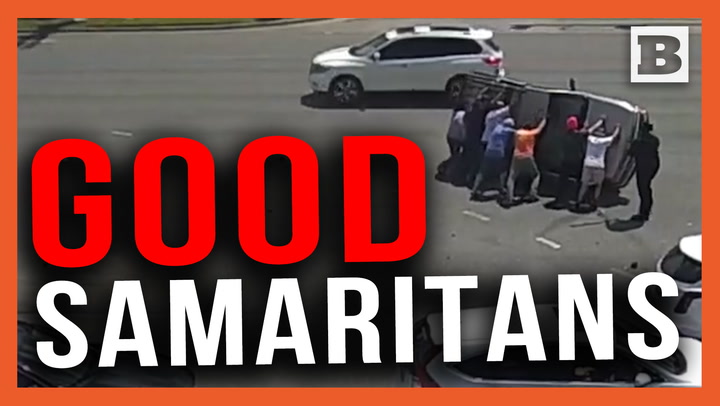 Like a Good Neighbor(s)... Good Samaritans Flip Overturned Car After Daytona Crash