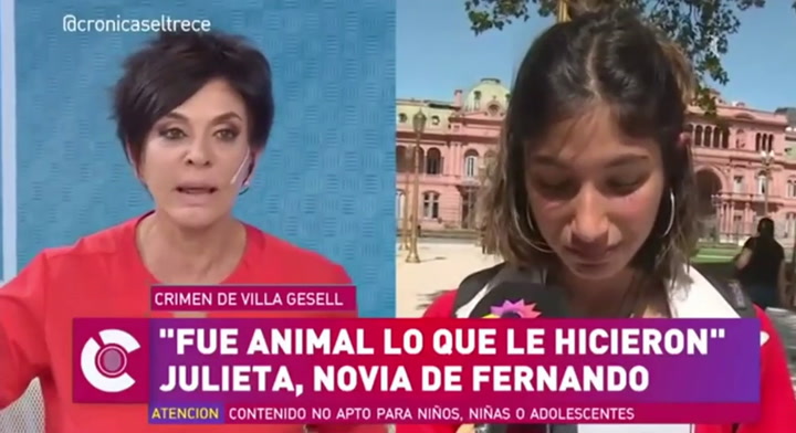 Mónica Gutiérrez se quebró al hablar con Julieta, la novia de Fernando Báez Sosa
