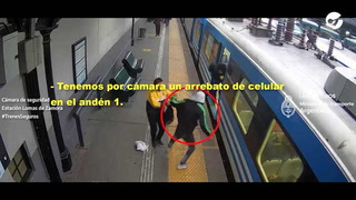 Un delincuente robó un celular en el tren y fue detenido por los pasajeros y la policía
