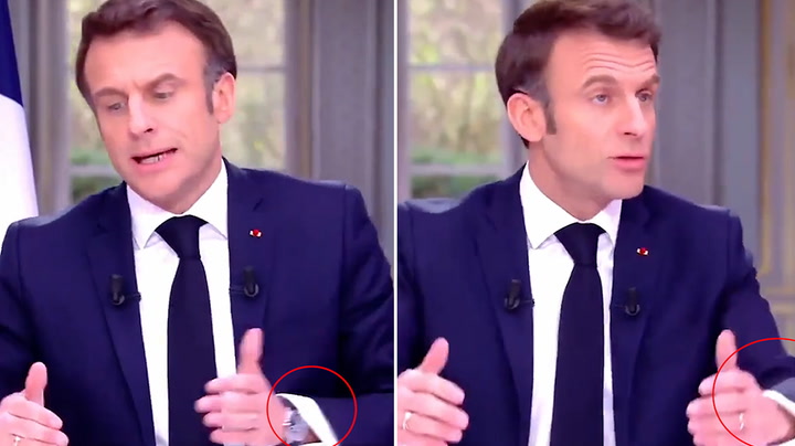 Macron takes off luxury watch during TV interview about pension reforms