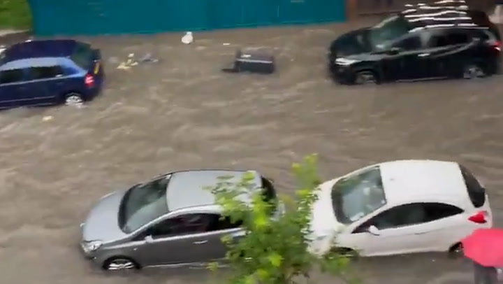 London roads are underwater after torrential rain