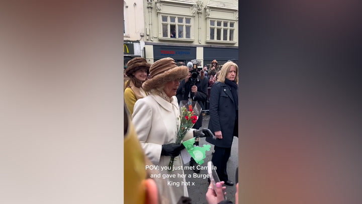 Queen Consort handed Burger King crown on Colchester visit