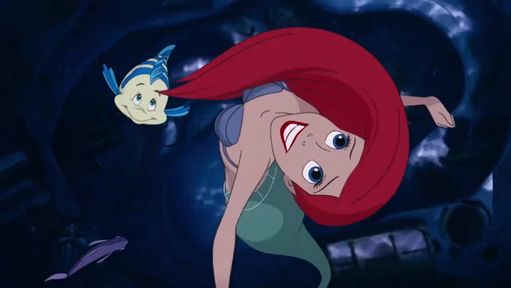 Disney Princess Little Mermaid Ariel Baseball Cap with Faux Red Hair New 