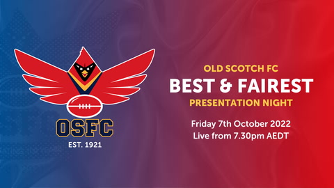 Fri 7 October 2022 - OSFC Best & Fairest Presentation Night - Livestream