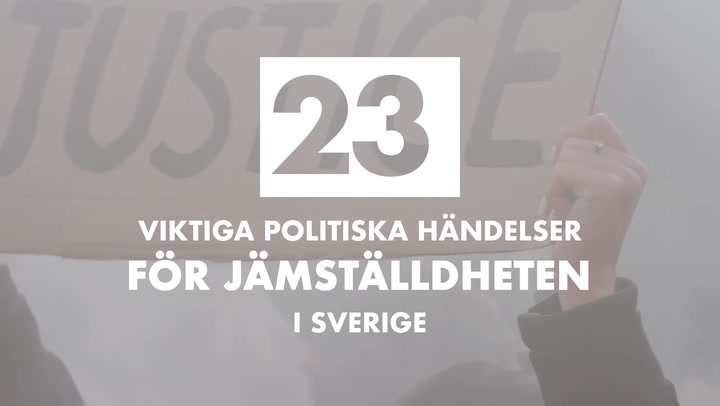 Se också: 23 viktiga händelser för jämställdheten i Sverige