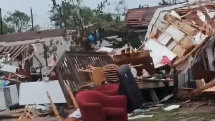 Homes destroyed as Texas town ravaged by powerful tornado