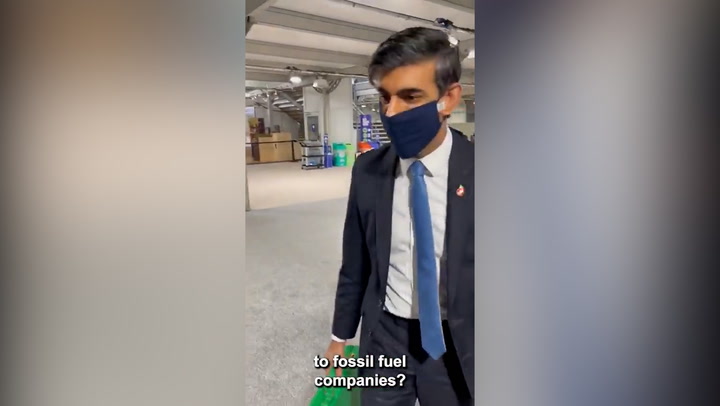 Rishi Sunak confronted by young activists at Cop26