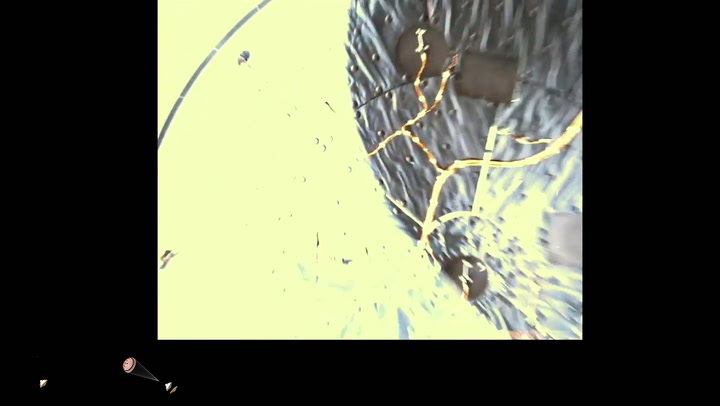 Video del amartizaje del Mars Perseverance grabado desde las cámaras del módulo de descenso
