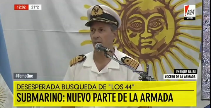 Conferencia de prensa de Enrique Balbi: 'No hemos tenido una localización del submarino'