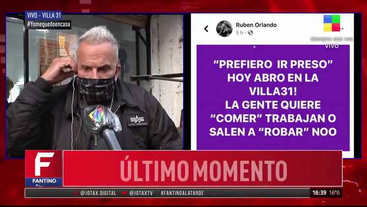 Rubén Orlando abrió su peluquería en la Villa 31 - Fuente: Twitter