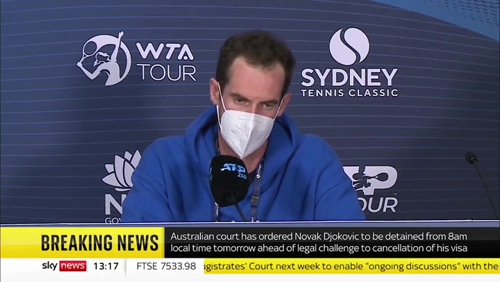Andy Murray describes Australia's decision to revoke Novak Djokovic's visa as 'unfortunate'
