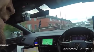 Man reverses wrong way at 60mph before he is caught by police on bike