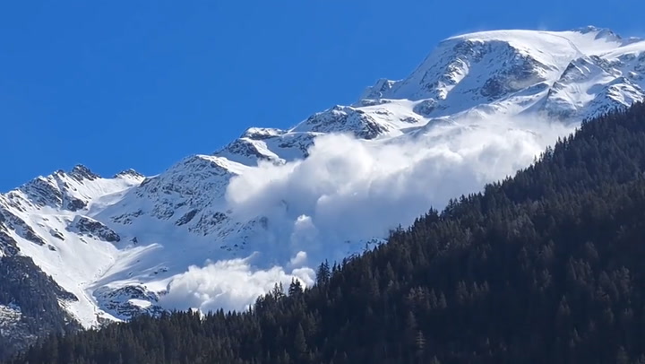 Avalanche rolls down mountain in French Alps as four killed and nine injured