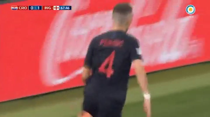 El gol de Perisic que empató el partido ante Croacia - Fuente: Tv Pública