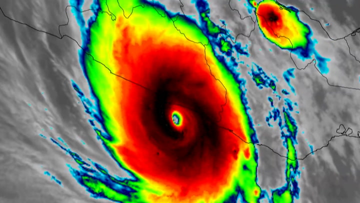 Infrared satellite shows 'extremely dangerous' Hurricane Otis make landfall in Mexico