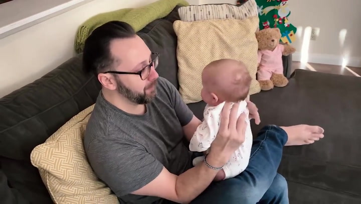 Video captures moment couple re-united with biological daughter after IVF mix up