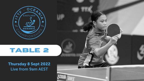 8 Sept - ITTF Oceania Table Tennis - Table 2